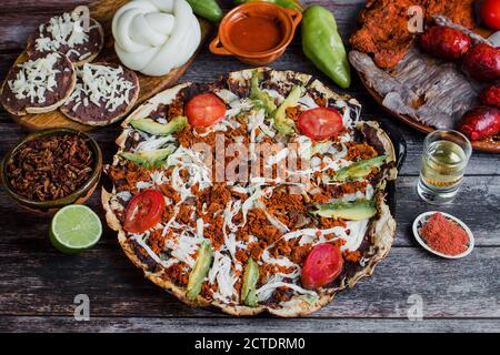 Tlayuda Mexican Traditional Food aus Oaxaca Mexiko Stockfoto