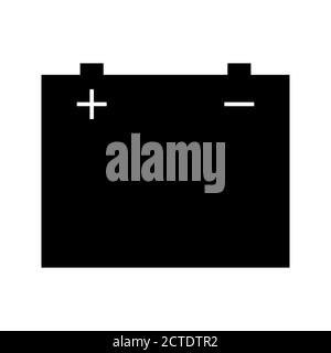 Großes Batterieschild, Symbol für Auto- oder Bootsbatterie, einfaches flaches Vektor-Illustration-Design Stock Vektor