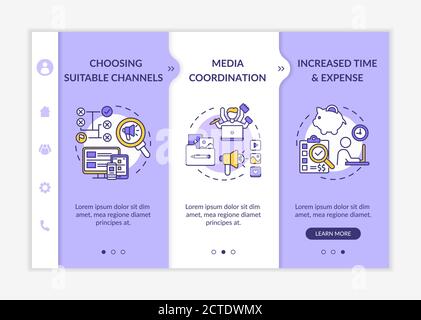 Vektorvorlage für das Onboarding von Multichannel-Marketing Stock Vektor