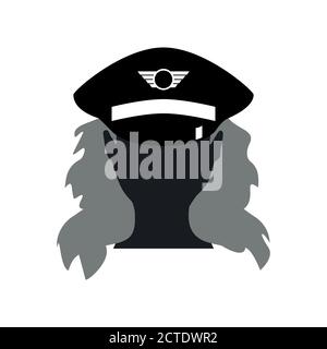 Weibliche Airline Pilot Kapitän, einfache flache Vektor Illustration Design Stock Vektor