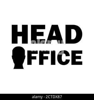 Hauptbüro Zeichen, einfache flache Vektor Illustration Design Stock Vektor