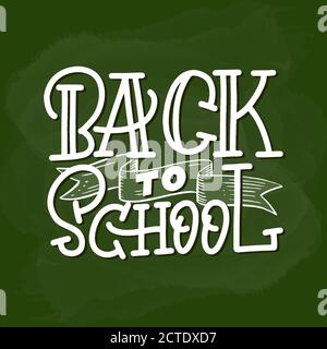 Back to School Handschriftzug auf dem grünen Rücken Stock Vektor