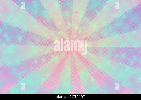 Ein abstraktes irisierendes Sunburst-Hintergrundbild. Stockfoto