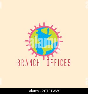 Global hohes Gebäude Welt design logo Vektor Stock Vektor