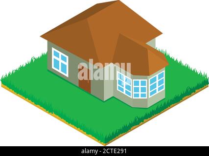 Landhaus-Ikone, isometrischer Stil Stock Vektor