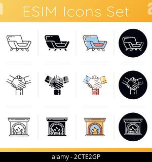 Symbole für die Stimmung der Kozyität eingestellt Stock Vektor