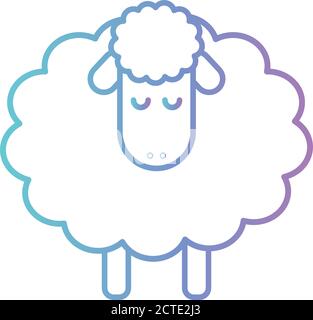 Niedliche Schafe Cartoon Gradienten Stil Symbol Vektor-Design Stock Vektor