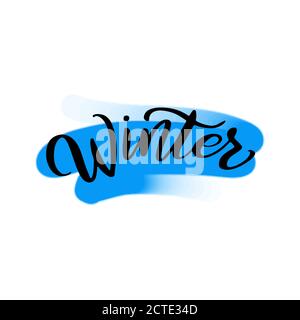 Winterschrift geschrieben von Pinsel. Hallo Winter Kalligraphie. Stock Vektor