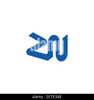 Abstrakter Buchstabe zn einfacher verknüpfter geometrischer Logovektor Stock Vektor