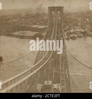 New York, vom Pier der Hängebrücke, New York., New York (Staat), New York (N.Y.), New York, Brooklyn Bridge (New York, N.Y.), East River (N.Y.) Stockfoto