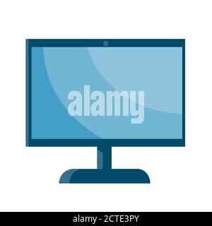 Computermonitor auf weißem Hintergrund. Stock Vektor