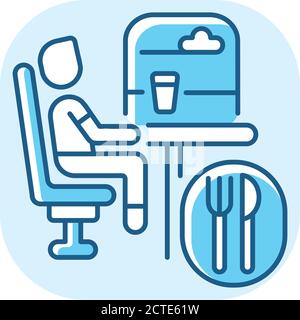 Blaues RGB-Farbsymbol für Speisewagen Stock Vektor