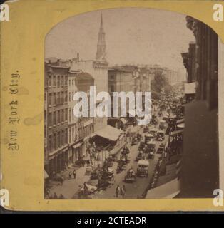 Blick auf den Broadway, in der Nähe der Trinity Church., New York (Staat), New York (N.Y.), Broadway (New York, N.Y Stockfoto