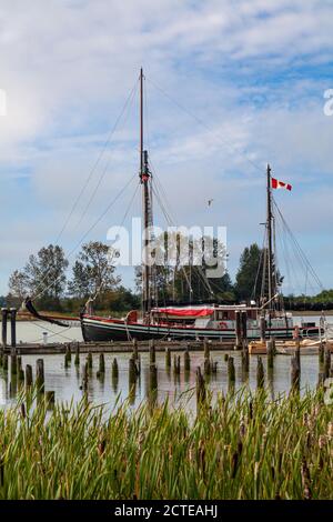 Das Segelschiff Providence dockte am Britannia Ship Yard in an Steveston British Columbia Kanada Stockfoto