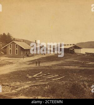 Rail Road Crossings, Alton Bay, N.H., Clifford, D. A. (Daniel A.) (1826-1887), New Hampshire, Winnipesaukee, Lake (N.H Stockfoto