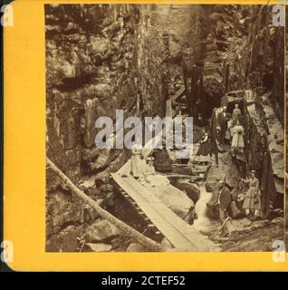 Besucher an der Flume, 1870., Fifield, H. S., Canyons, New Hampshire, Franconia Notch State Park (N.H Stockfoto