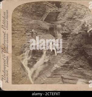 Minnehaha (Laughing Water) Falls, in Watkins Glen, New York, USA, Underwood & Underwood, 1900, New York (Staat), Watkins Glen (N.Y Stockfoto