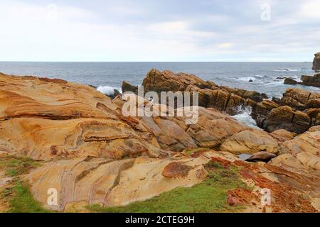 Küstenfelsen in Nanya, Nordostküste National Scenic Area, Taipei Taiwan. Stockfoto