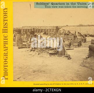 Soldiers' Quarters in der Union Fort Rice angrenzend Fort Sedgwick ('Fort Hell.'..., E. & H.T. Anthony (Firma), 1861, Usa Stockfoto