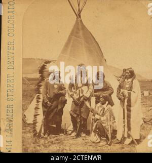 Ute Chiefs., W. H. Jackson & Co, amerika Ahnenarchiv Foto, USA faszinierendes und seltenes historisches Bild. Stockfoto