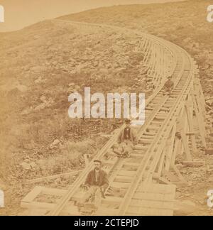 Die Jakobsleiter hinunter gleiten, Mt. Washington Railway., Kilburn Brothers, New Hampshire, Washington, Mount (N.H Stockfoto