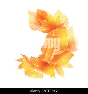 Verstreute goldene Blätter. Vektor-Element für Banner, Karte und Ihr Design. Stock Vektor