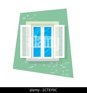 Elemente der Architektur - Fenster. Flacher Style. Für den Innen- und Außenbereich. Stock Vektor