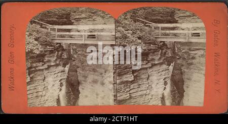 Eingangskaskade, Watkins Glen., Gates, G. F. (George F.), New York (Staat), Watkins Glen (N.Y Stockfoto