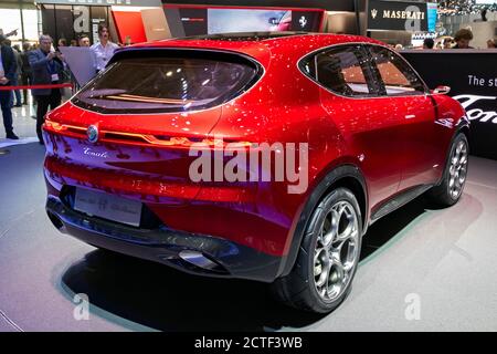 Alfa Romeo Tonale SUV-Auto auf dem 89. Genfer Autosalon vorgestellt. GENF, SCHWEIZ - 5. MÄRZ 2019. Stockfoto