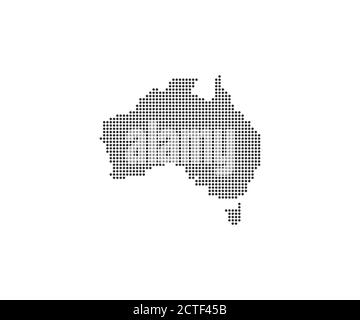 Australien, Land, gepunktete Karte auf weißem Hintergrund. Vektorgrafik. Stock Vektor