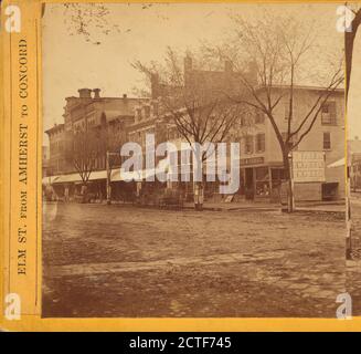 Elm St. von Amherst nach Concord., Neunauge, M. S. (Maurice S.), Straßen, Gebäude, New Hampshire, Manchester (N.H Stockfoto