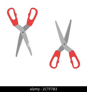 Symbol für flachen Vektor - Abbildung des Symbols für Schere, das isoliert ist Weiß Stock Vektor