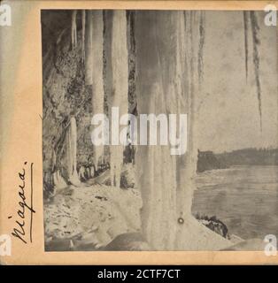 Niagara. Blick auf Eiszapfen aus einer Höhle., Barnett & Haynes, New York (State), Niagara Falls (N.Y. und Ont.), Niagara Falls Stockfoto