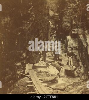 Besucher an der Flume, 1867., Fifield, H. S., Canyons, New Hampshire, Franconia Notch State Park (N.H Stockfoto