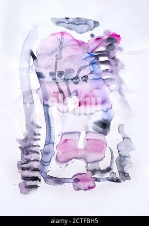 Abstrakte Aquarell kunst Hand malen. Weiche farbige Zusammenfassung Hintergrund für Design. Grunge Malerei Hintergrund, bunten Illustrationen. Aquarell Textur Stockfoto