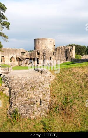 Innenansicht der Ruinen des mittelalterlichen Barnard Castle, in Co. Durham, England, Großbritannien Stockfoto