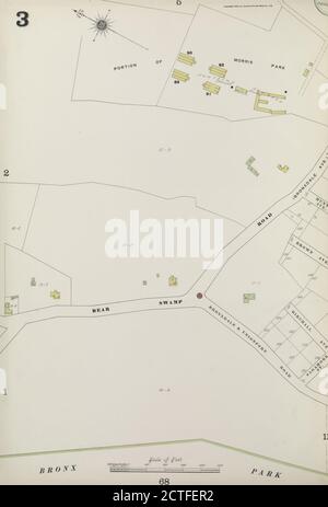 Bronx, V. A, Plate No. 3 Karte begrenzt durch Bear Swamp Rd., Bronx Park, Standbild, Karten, 1884- - 1898 Stockfoto