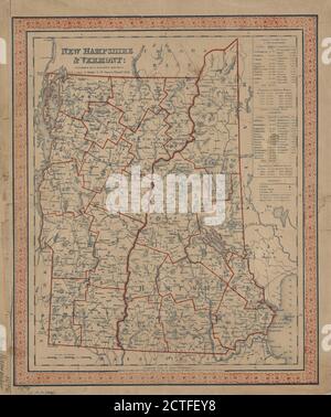 New Hampshire & Vermont, kartografisch, Karten, 1846, Mitchell, S. Augustus (Samuel Augustus), 1792-1868 Stockfoto