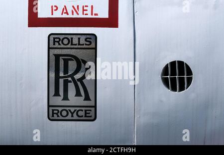 Rolls Royce Logo auf Schnellrumpf. Stockfoto