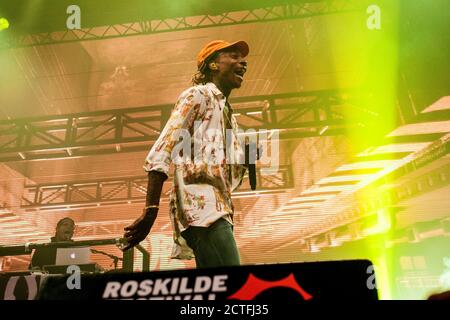 Roskilde, Dänemark. Juni 2016. Der amerikanische Rapper Wiz Khalifa spielt ein Live-Konzert während des dänischen Musikfestivals Roskilde Festival 2016. (Foto: Gonzales Photo - Lasse Lagoni). Stockfoto