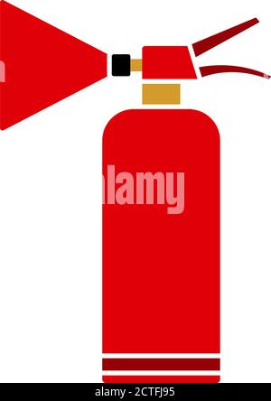Symbol Für Den Feuerlöscher. Flaches Farbdesign. Vektorgrafik. Stock Vektor