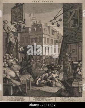 Beer Street, Standbild, Drucke, 1751, Hogarth, William, 1697-1764 Stockfoto