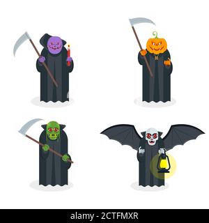 Set von gruseligen Halloween Zombies. Stock Vektor