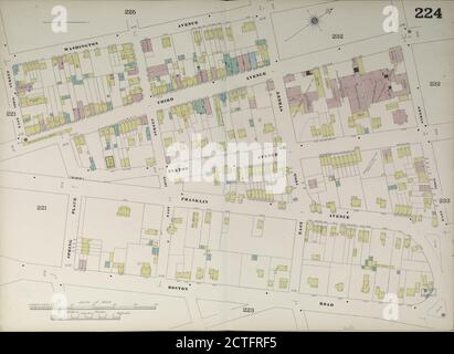 Bronx, V. 10, doppelseitige Platte Nr. 224 Karte begrenzt durch Washington Ave., E. 169th St., Boston Rd., Spring Place., E. 166th St., Standbild, Karten, 1884- - 1891 Stockfoto