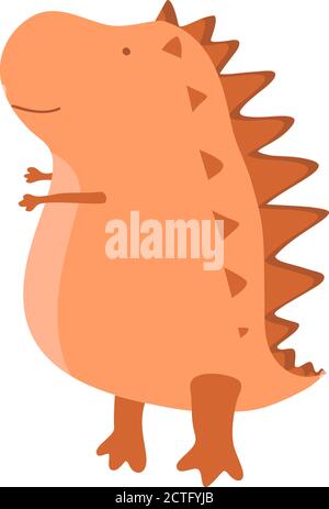 Kleine niedliche Cartoon Dinosaurier. Vektorgrafik. Kinder Dino Bild isoliert auf weißem Hintergrund. Baby Monster Reptil für Druck auf T-Shirt, Buch Stock Vektor