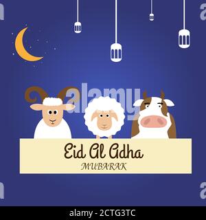 Illustration Vektor Design von Eid Al Adha Hintergrund Vorlage Stock Vektor