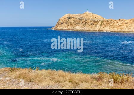 Blick auf die Ile Rousse in Korsika, Frankreich Stockfoto