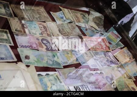 Altes rumänisches Geld Stockfoto