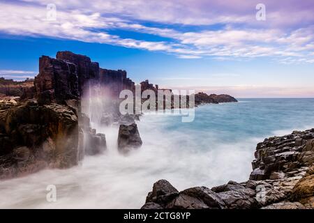 Sonnenuntergang Scape in Bombo Headlnad Steinbruch Geologische Stätte Stockfoto