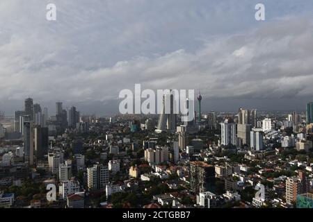 Blick auf die Stadt Colombo und den Lotus Tower Stockfoto